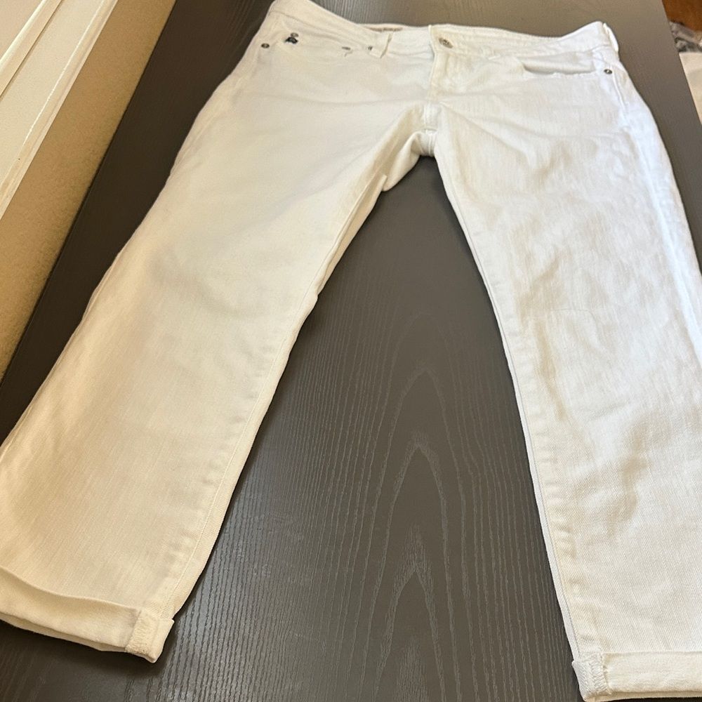 AG Adriano Goldschmied Women's Straight Leg Jeans in White